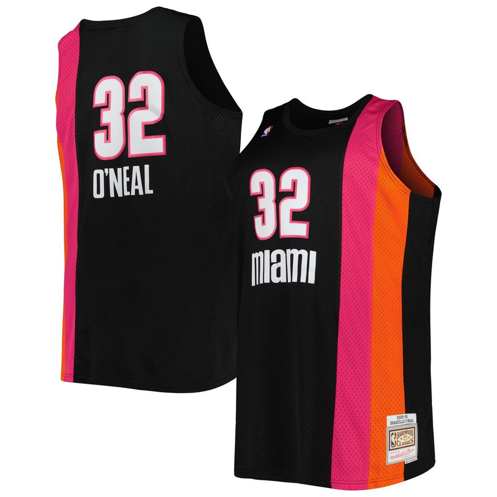 Shaquille O'Neal Miami Heat Mitchell & Ness Big & Tall Hardwood Classics 2005/06 Swingman Jersey - Black