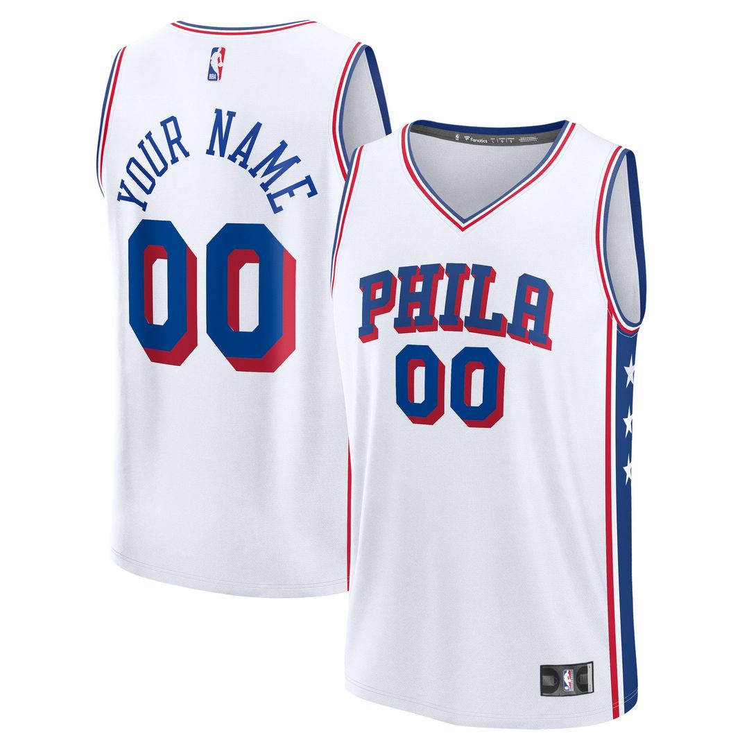 Philadelphia 76ers Fanatics Youth Fast Break Custom Replica Jersey - Blue  - Icon Edition