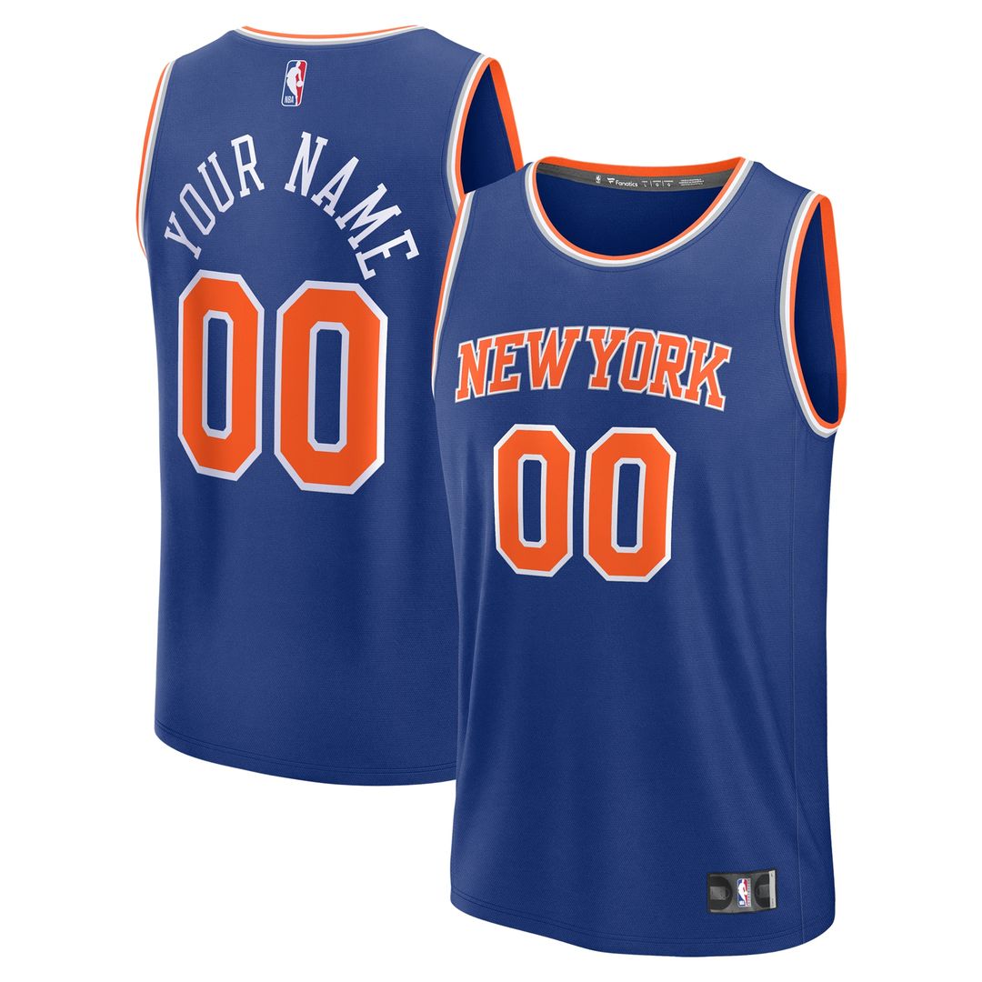 New York Knicks Fanatics Youth Fast Break Custom Jersey - Statement Edition - Black